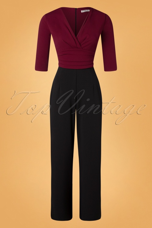 Vintage Chic for Topvintage - 50s Clara Jumpsuit in Wine and Black