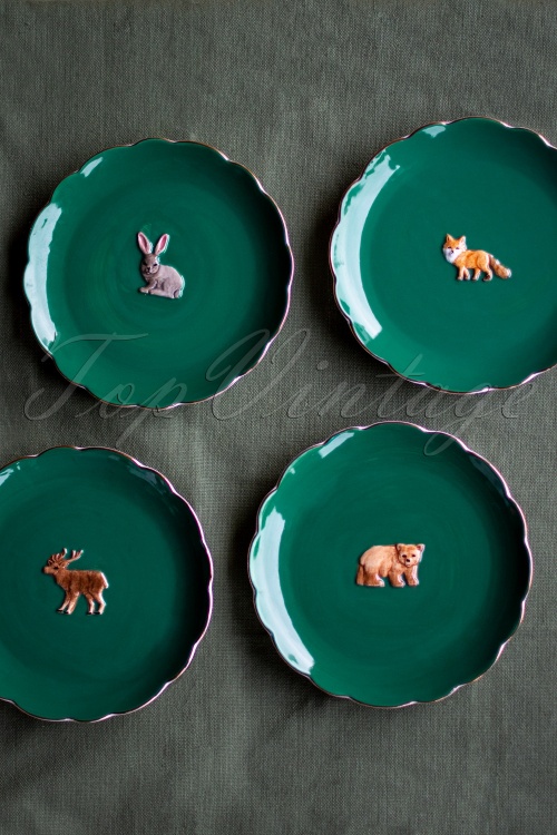 &Klevering - Forest animal plate set van 4