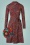 Hillary Floral Dress Années 60 en Rouge