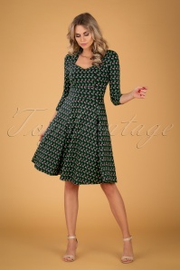 Blutsgeschwister - 60s Miraculous Power Tralala Dress in Tiny Little Cactus Black