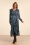 Steffi Floral Maxi Dress Années 70 en Noir et Bleu
