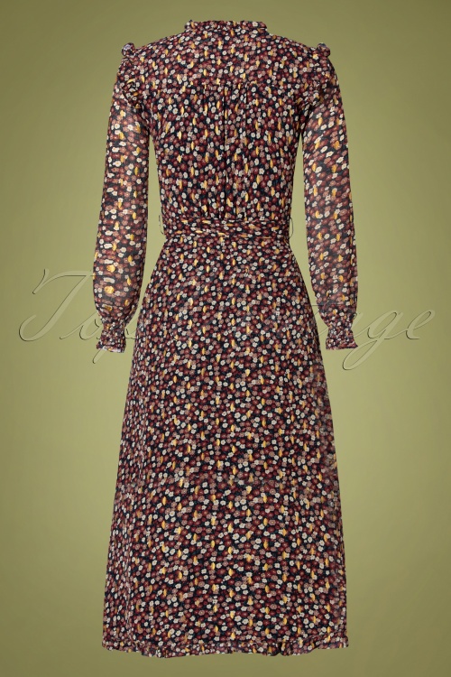 Smashed Lemon - 70s Hazel Floral Maxi Dress in Multi 5