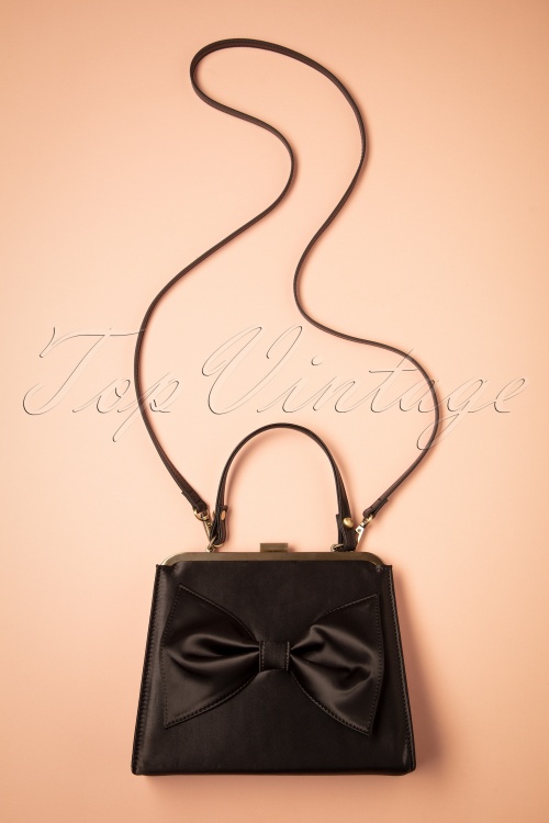 Lola Ramona ♥ Topvintage - 20s Inès Satin Handbag in Black 2
