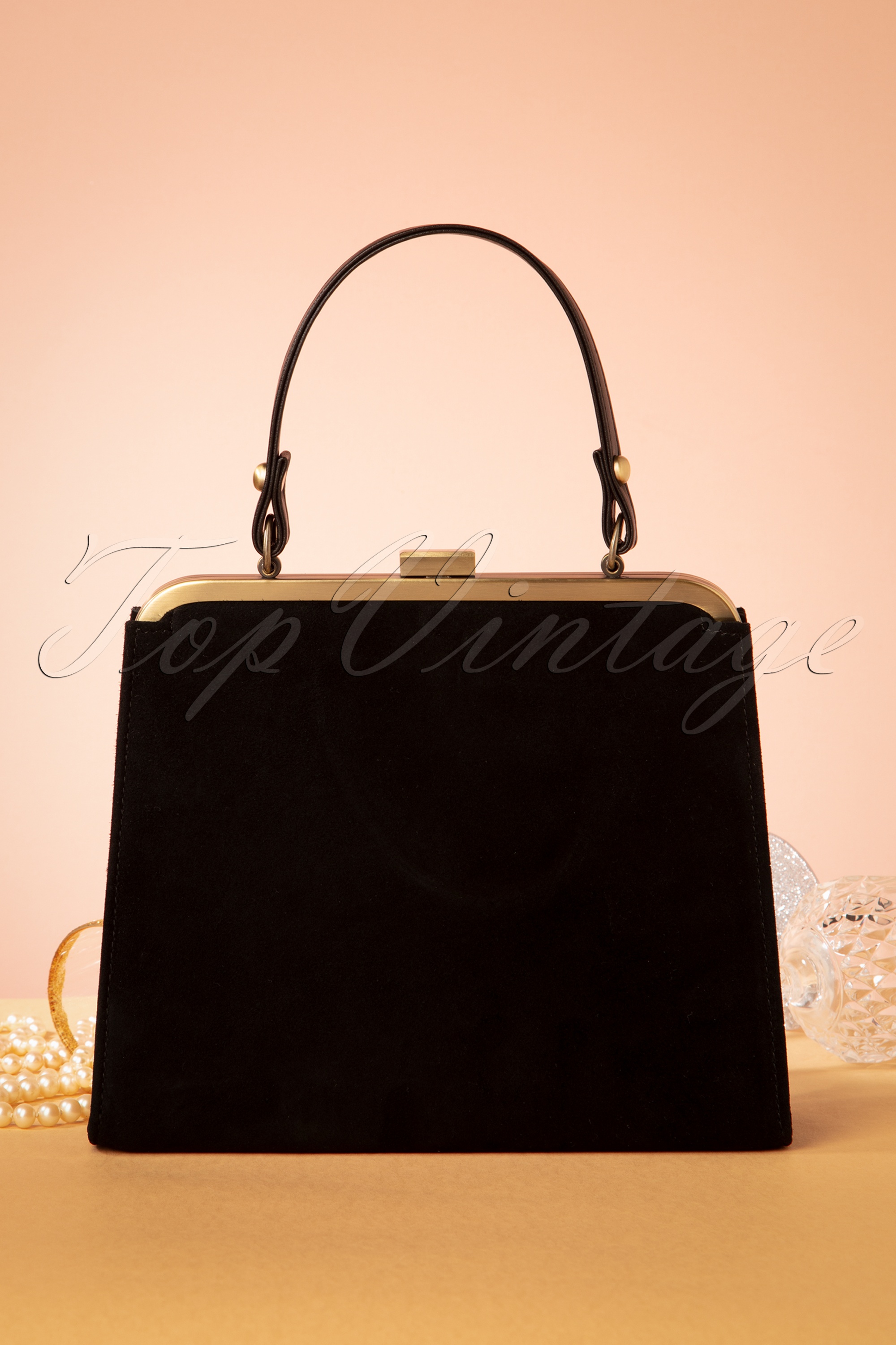 Lola Ramona ♥ Topvintage - Inès Handtasche in Schwarz und Gold 5
