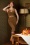 50s Calantha Dora Bombshell Wiggle Dress in Caramel