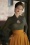 Goldie Olivia Soft Knitted Top Années 50 en Olive