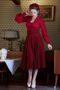Miss Candyfloss - 50s Belita Rose Swing Skirt in Red