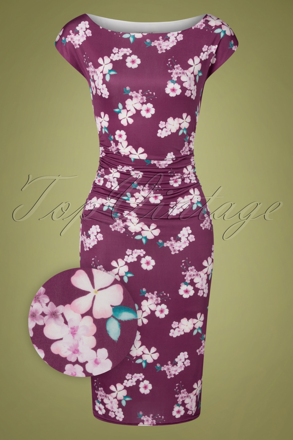 Vintage Chic for TopVintage Darla Floral Pencil Dress Années 50 en