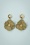 60s Flower Earrings in Gold and Sage