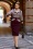 50s Isaura Bo Tartan Wiggle Dress in Wine