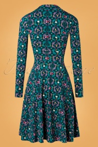 Blutsgeschwister - 60s Shalala Tralala Shawlax Dress in Banished Forest Teal 4