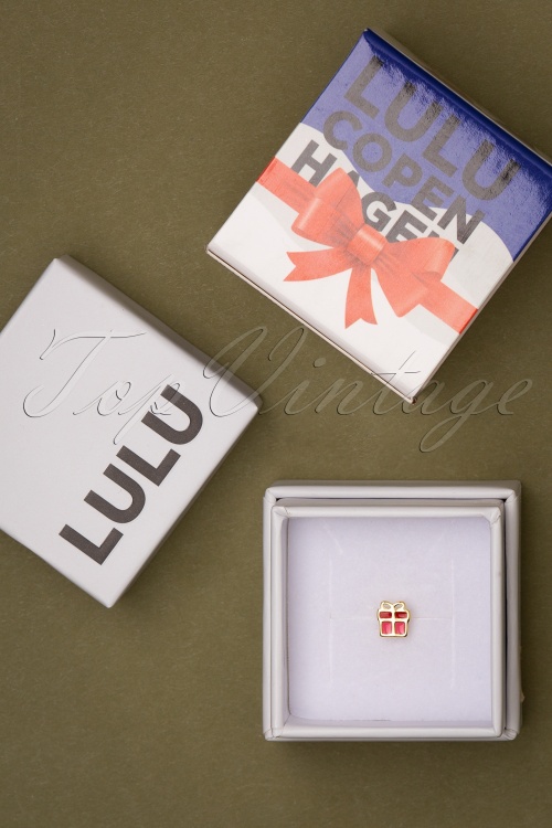 LULU Copenhagen - Christmas Gift 1 Piece Gold Plated Earring en Rouge 2