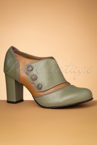 La Veintinueve - Berta Shoe Booties Années 60 en Vert et Brun