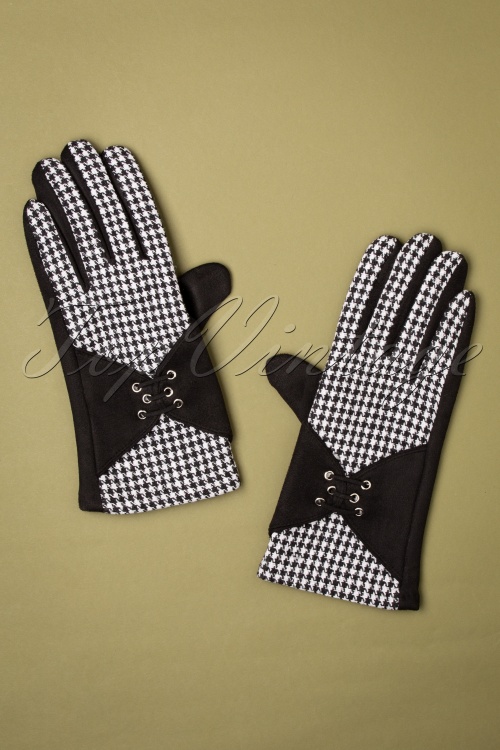 Amici - Amorette Gloves  Années 50 en Noir et Blanc