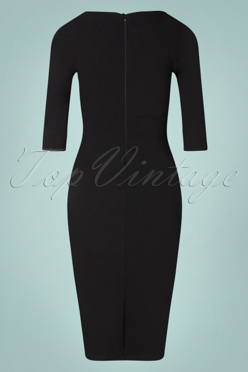 Vintage Chic for Topvintage - Belle pencil jurk in zwart 2
