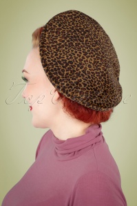 Collectif Clothing - Irma check baret in leopard 3