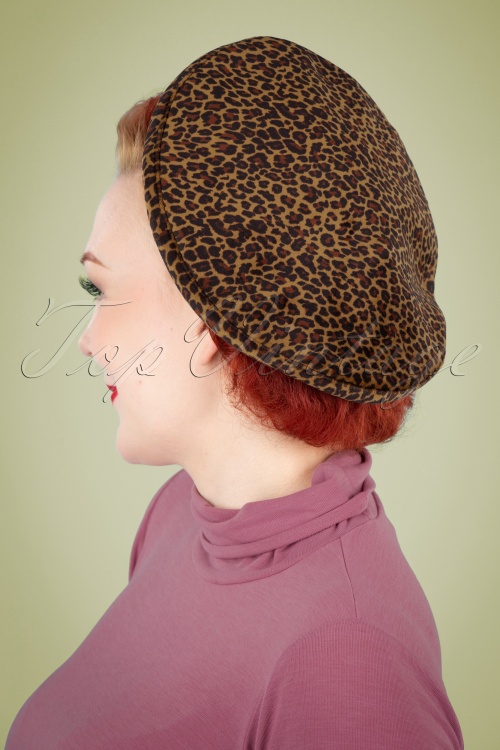 Collectif Clothing - Irma check baret in leopard 3