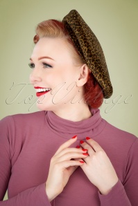 Collectif Clothing - Irma check baret in leopard