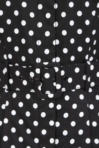 Collectif Clothing - 50s Jolianna Polka Trench Coat in Black and White 5