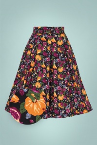 Collectif Clothing - Laken Fruit Bowl Swing Skirt Années 50 en Multi