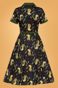 Collectif Clothing - Caterina tijger swing jurk in zwart 3
