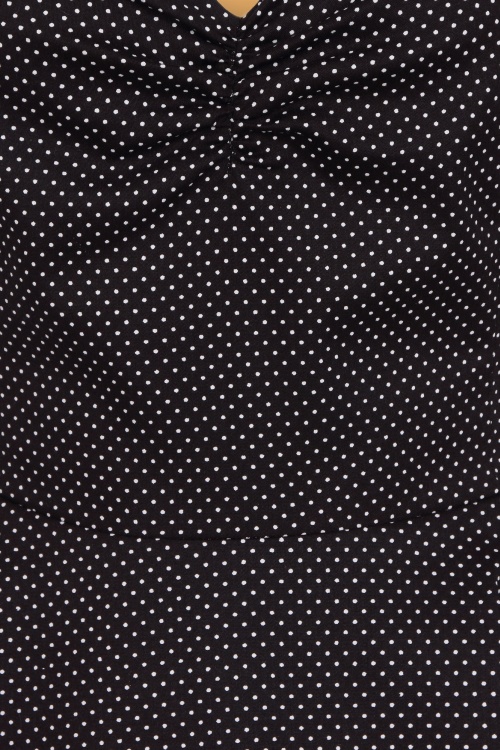 Collectif Clothing - 50s Mimi Mini Polka Swing Dress in Black and White 5