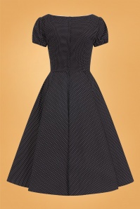 Collectif Clothing - Mimi Mini Polka Swing Kleid in Schwarz und Weiß 3