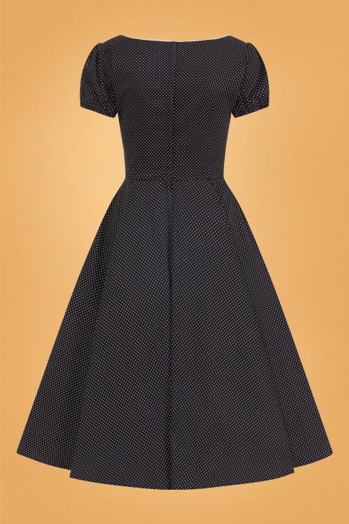 Collectif Clothing - Mimi Mini Polka Swing Dress Années 50 en Noir et Blanc 3