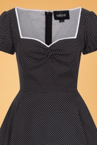 Collectif Clothing - 50s Mimi Mini Polka Swing Dress in Black and White 4