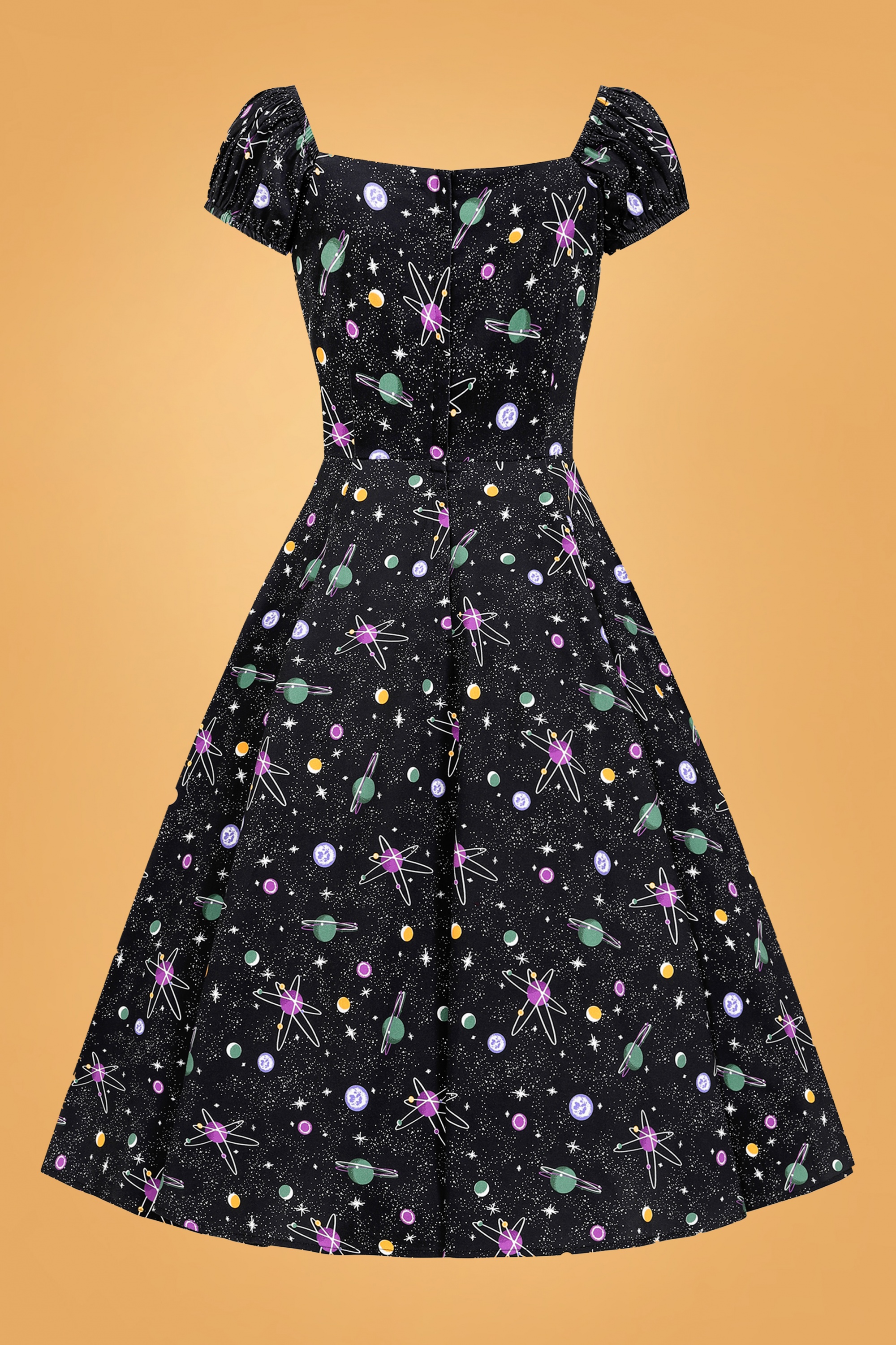 Collectif Clothing - Dolores Galaxy Dreamer Doll jurk in zwart 3