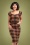 50s Blanche Chestnut Check Pencil Dress in Brown