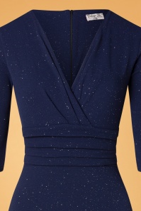 Vintage Chic for Topvintage - 50s Gloria Glitter Pencil Dress in Navy 2