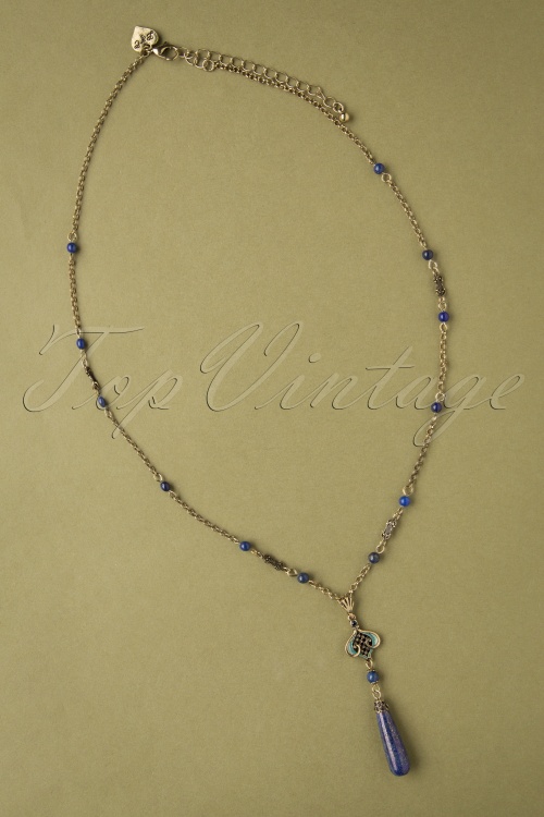 Lovely - 20s Lapis Drop Necklace in Blue