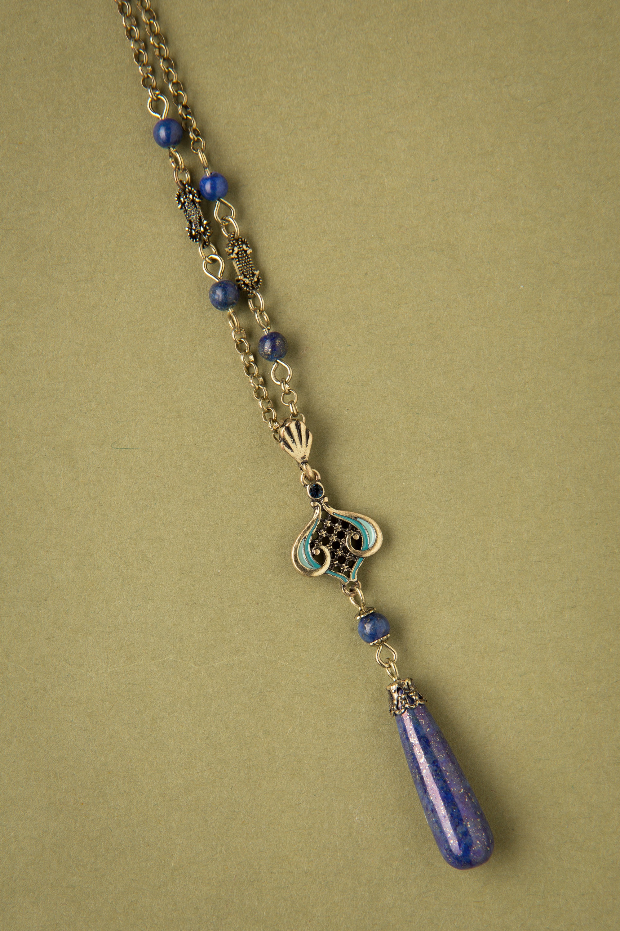 Lovely - Lapis ketting in blauw 2