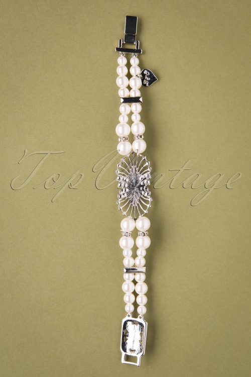 Vintage 1920s Flapper Ivory Pearl Diamante Beaded Headband - Gatsby Wedding Bridal