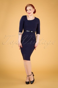 Vintage Chic for Topvintage - 50s Sheni Pencil Dress in Navy