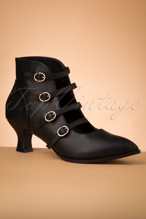 Lulu Hun - Ingrid Booties Années 40 en Noir