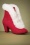 50s Tatiana Faux Fur Boots in  Red and Ivory