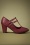 50s Prudence T-Strap Pumps in Burgundy