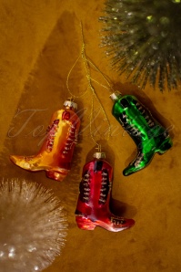 &Klevering - Christmas Ornament Cowboy Boot Set of 3 2