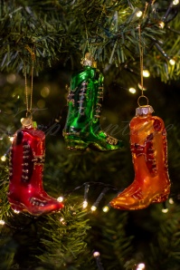 &Klevering - Christmas Ornament Cowboy Boot Set of 3