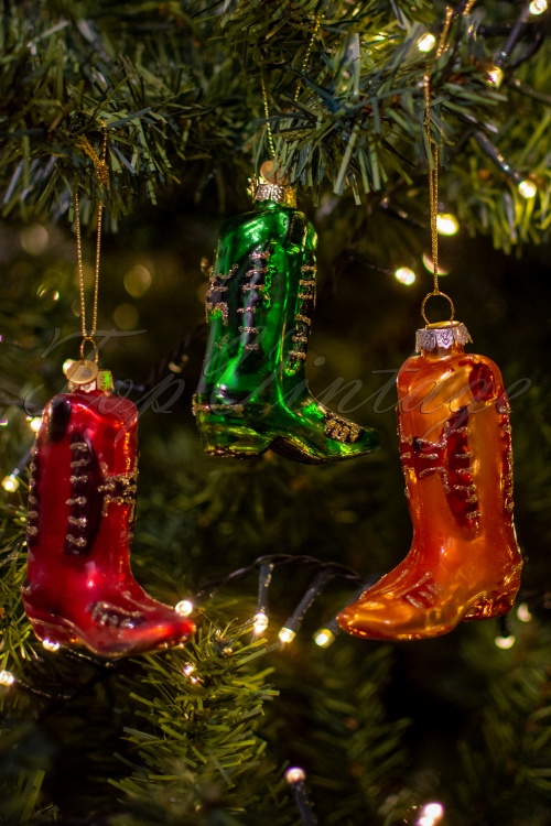 &Klevering - Christmas Ornament Cowboy Boot Set of 3