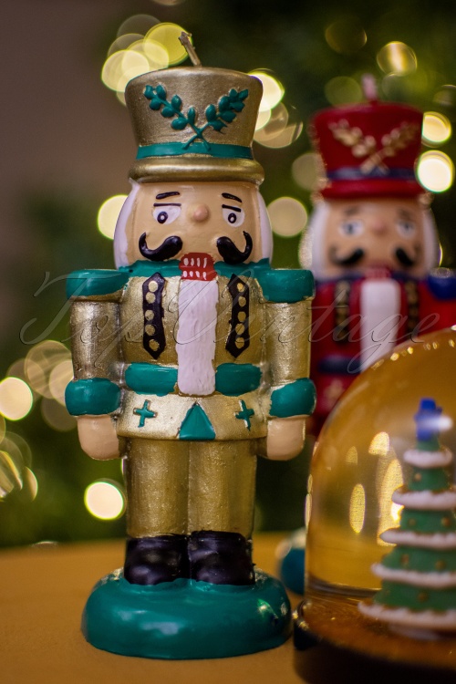 &Klevering - Nutcracker Candle in Gold and Green