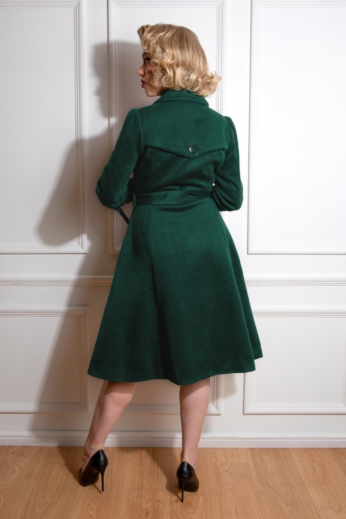 Hearts & Roses - 50s Maisie Swing Coat in Green 2