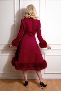 Hearts & Roses - 50s Lacey Swing Coat in Bordeaux 2
