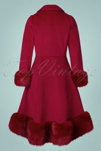 Hearts & Roses - 50s Lacey Swing Coat in Bordeaux 7