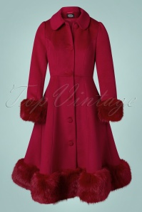 Hearts & Roses - 50s Lacey Swing Coat in Bordeaux 3
