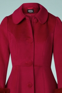 Hearts & Roses - 50s Lacey Swing Coat in Bordeaux 4