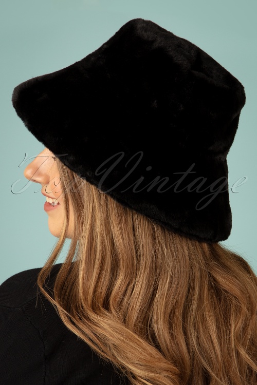 Amici - 60s Hepburn Bucket Hat in Black  3