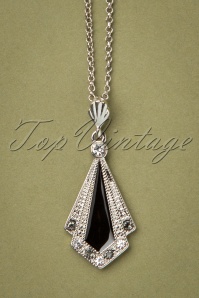 Lovely - Art Deco Necklace in Black